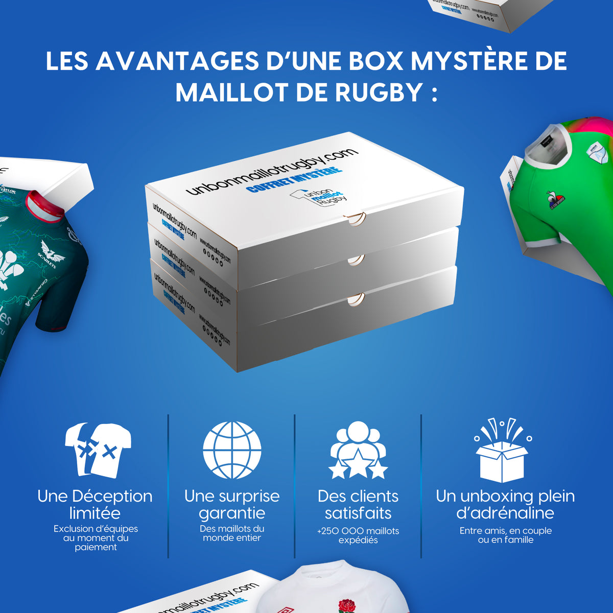 A box de calções mistério de râguebi para criança 🩳